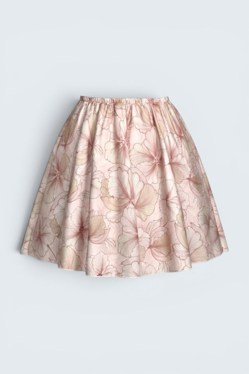 Różowa mini spódniczka rozkloszowana